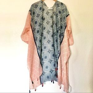 NVELOP Cotton Printed Duster with tassels one size